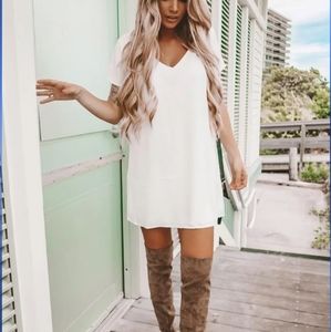 Lulus freestyle white shift dress